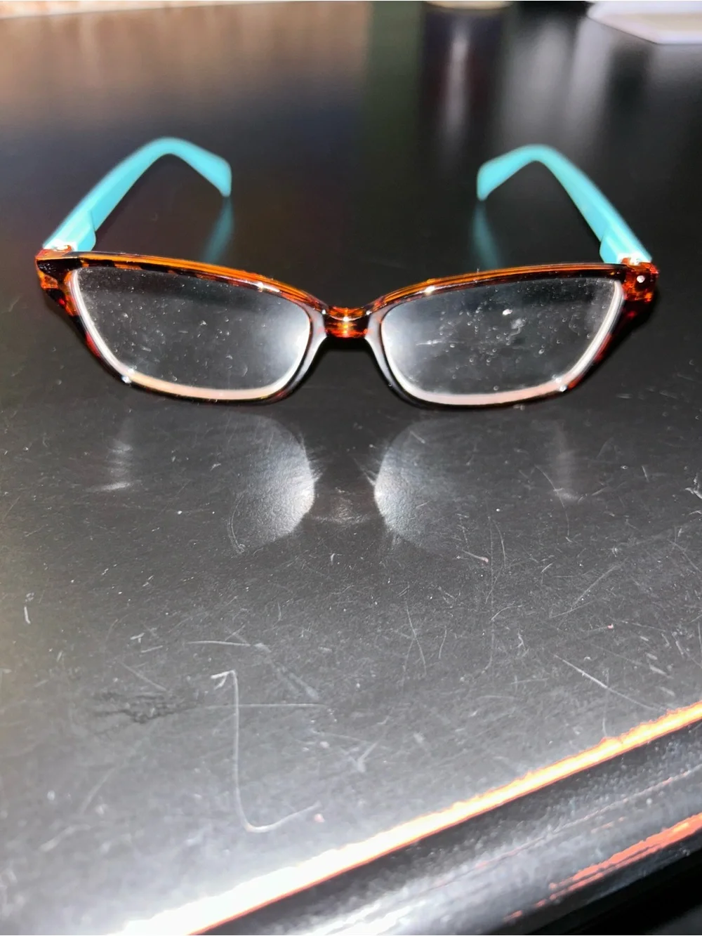Reading Glasses  Tortoiseshell Glasses with Teal Arms